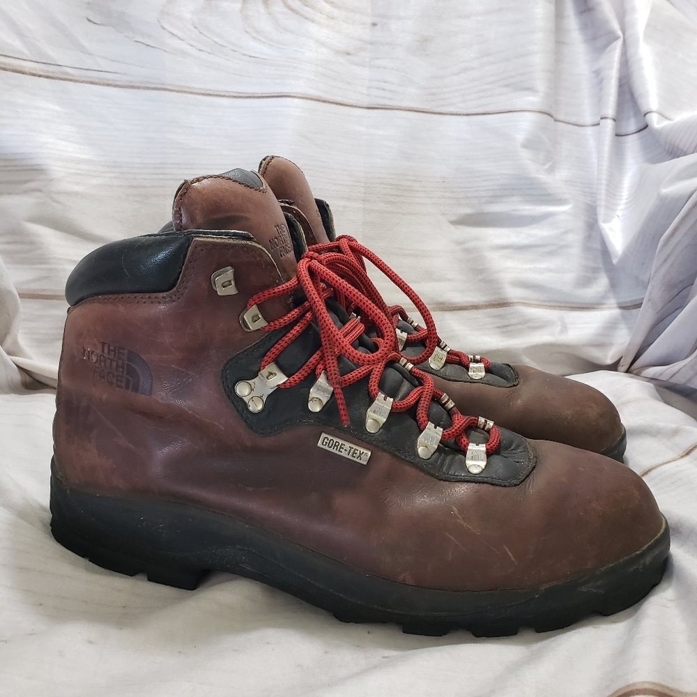 The North Face X2 Hiking Work Boots Mens Size 12.5 Brown Black Leather Goretex